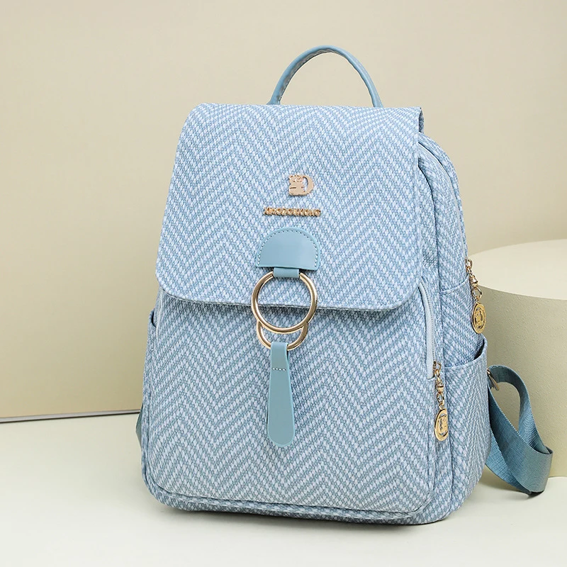 Multi-Kompartiment Fischgrät Fashion Rucksack Karnz