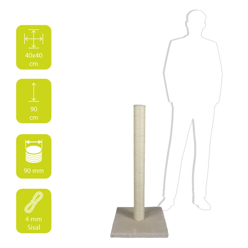 ebi Cat Scratching Tree Classic High Post Off-White 40x40x90cm