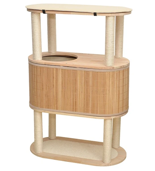 ebi Tori Bamboo Cat Tree 113 Beige 78x39x113cm