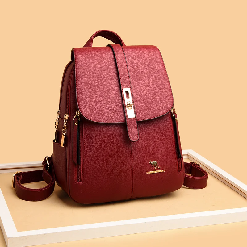 Eleganter Multifunktionaler Leder-Rucksack Karnz