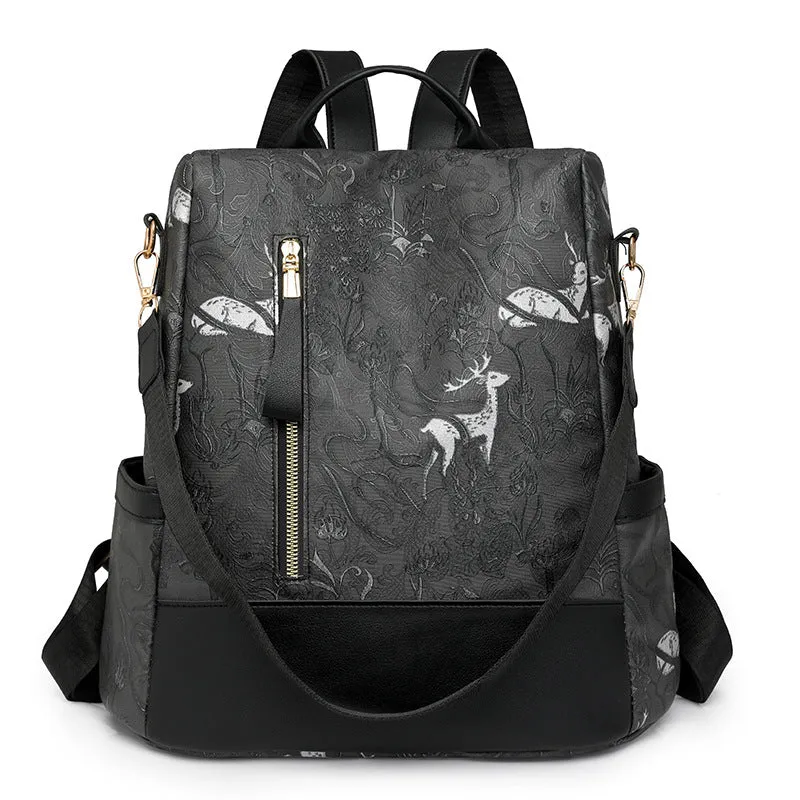 Elegante Floral Prägung Rucksack Karnz