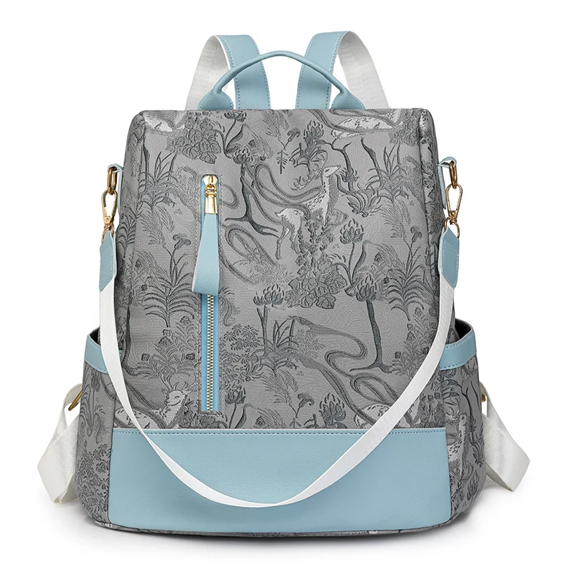 Elegante Floral Prägung Rucksack Karnz