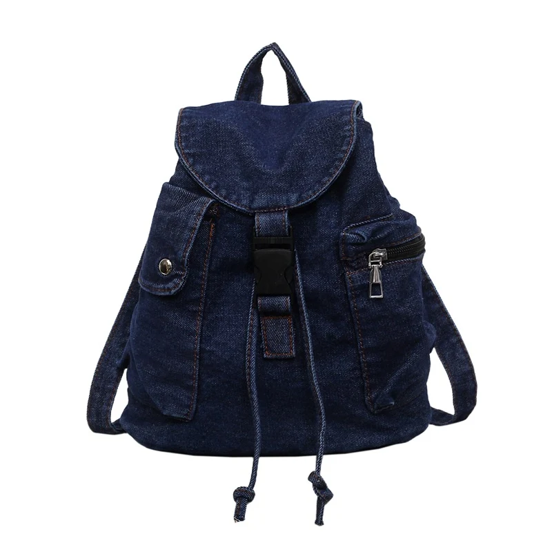 Lässiger Denim Kordelzug-Rucksack Karnz