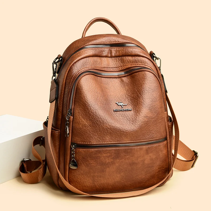 Vintage-inspirierter Leder-Rucksack Karnz