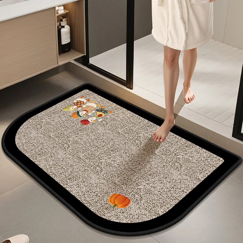 Absorbierende rutschfeste Badematte mit Wintermotiv