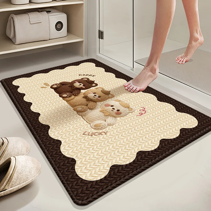 Absorbierende rutschfeste Badematte mit Wintermotiv