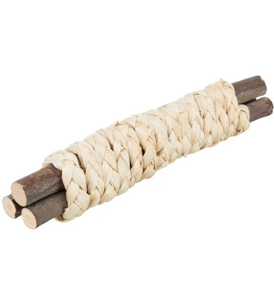 Trixie Wooden Sticks with Straw Toy for Small Pets 15x3cm