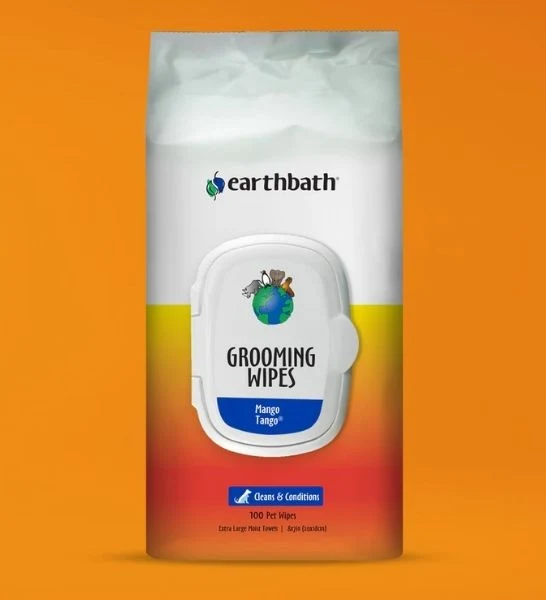 earthbath Grooming Wipes Mango Tango for Dogs & Cats 100pcs