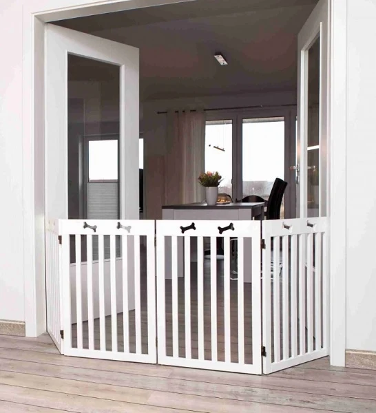 Trixie White Wooden 4-Part Barrier for Dogs 75cm