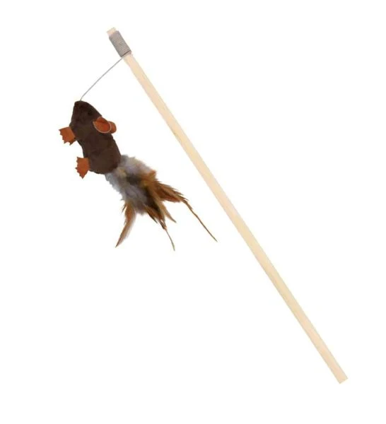 Trixie Playing Rod with Feather Mouse Toy for Cats 47cm