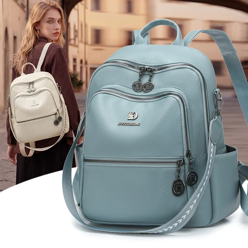 Multi-Funktionaler Leder-Rucksack Karnz