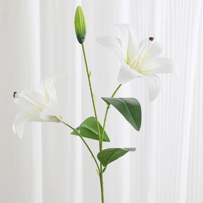 Künstlicher Lilienzweig mit detailgetreuen Blüten Karnz
