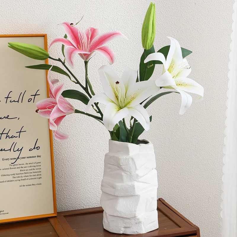 Künstlicher Lilienstängel mit naturgetreuen Blüten Karnz