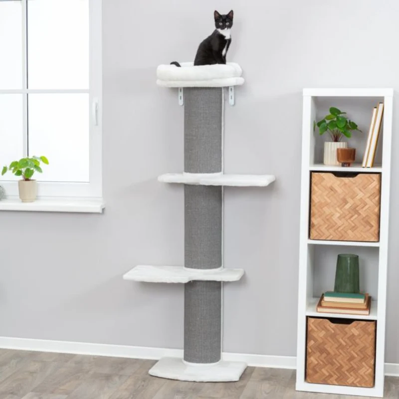 Trixie Acadia Cats Scratching Post Grey & White 46x37x160cm