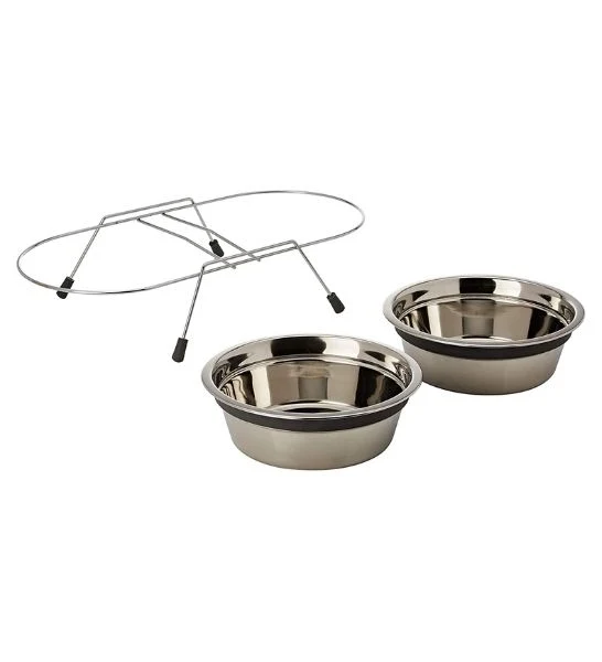 Trixie Eat on Feet Anti-Rattle Steel Bowl Set for Dogs & Cats