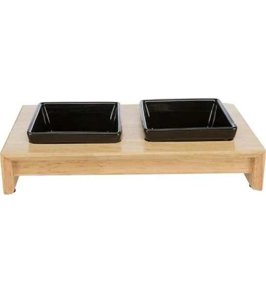 Trixie Ceramic Bowls on Wood Stand for Dogs 2x400ml
