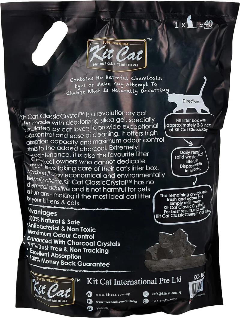 Kit Cat Classic Charcoal Crystal Clump Cat Litter 5L