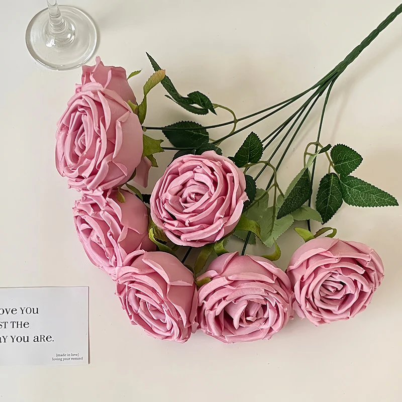 Realistische Künstliche Rosenblüten mit Blättern Karnz