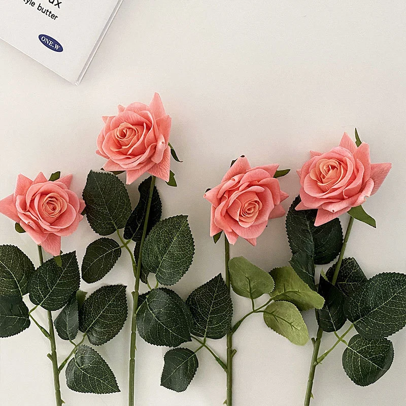 Künstliche Seidenrose mit Blättern Karnz