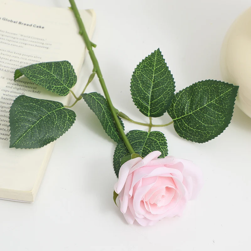 Künstliche Seidenrose mit Blättern Karnz