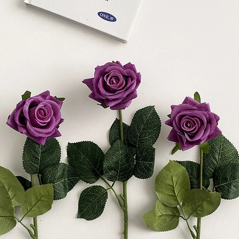 Künstliche Seidenrose mit Blättern Karnz