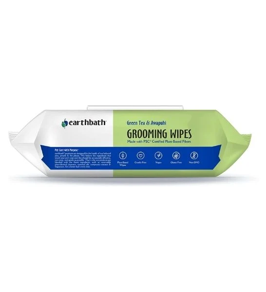 earthbath Grooming Wipes Green Tea & Awapuhi for Dogs 100pcs