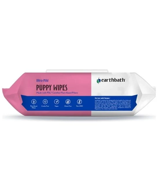 earthbath Grooming Ultra-Mild Puppy Wipes Wild Cherry 100pcs