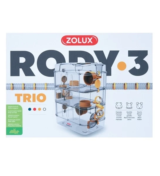 Zolux Rody 3 Trio Rodent Cage for Small Pets 53x27x41cm