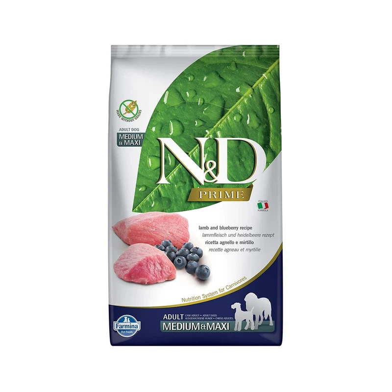 Farmina N&D Lamb & Blueberry Prime Adult Medium & Maxi Dry Dog Food