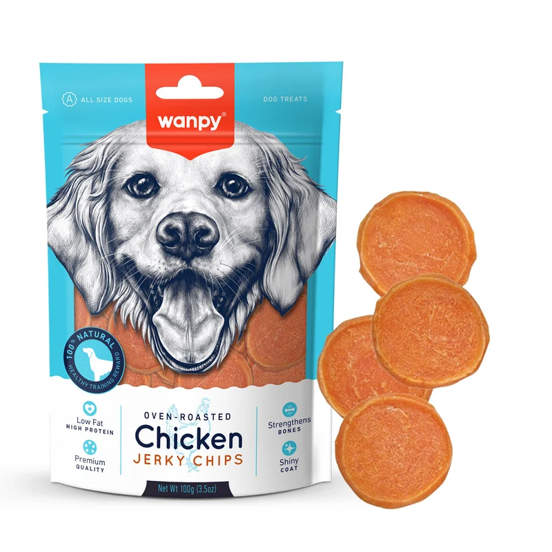Wanpy Chicken Jerky Chips Dog Treats 100G