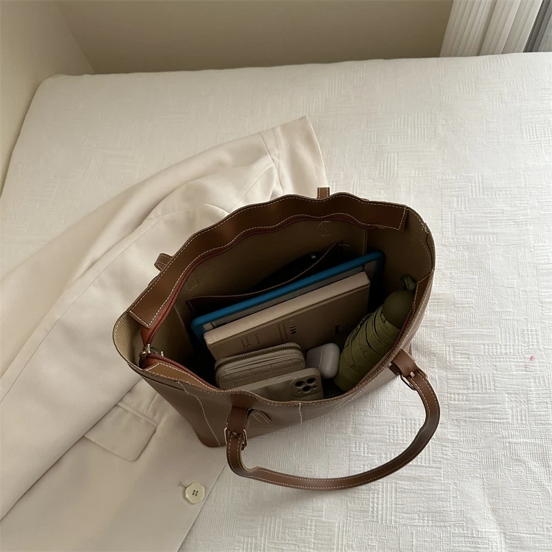 Elegante Strukturierte Leder Tragetasche