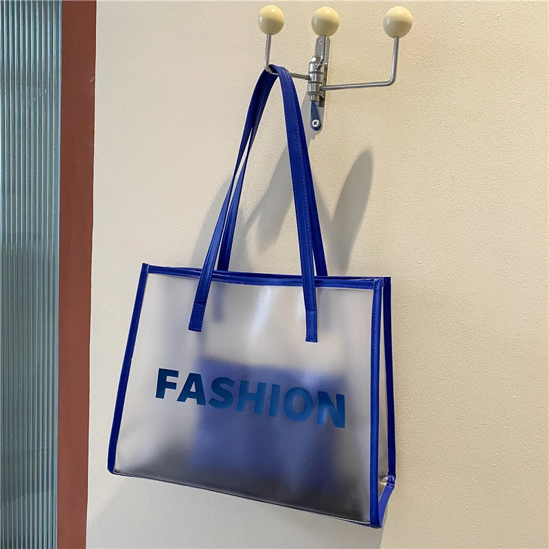 Moderne transparente Tragetasche mit Tasche