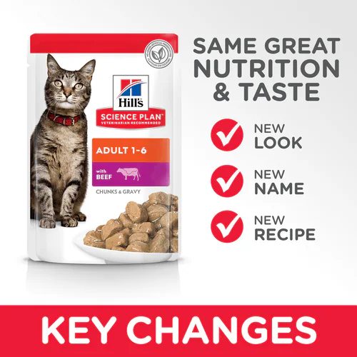 Hill's Science Plan Adult Wet Cat Food Beef Chunks In Gravy In Pouch 85G
