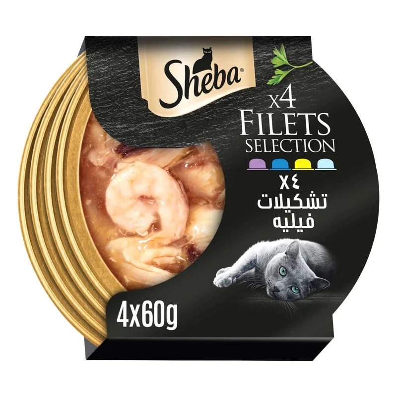 Sheba Filets Variety Pack Wet Cat Food 4x60G