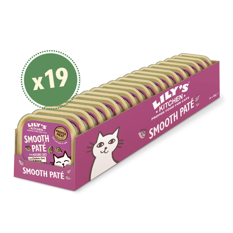 Lily's Kitchen Chicken Cod & Shrimps Pate Mature Cat Wet Food