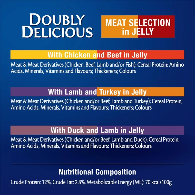 PURINA Felix Doubly Delicious Meat Selection in Jelly Pouch Wet Cat Food Pack 12X85G