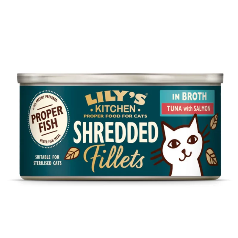 Lily's Kitchen Shredded Fillets Tuna & Salmon In Broth Wet Cat Food
