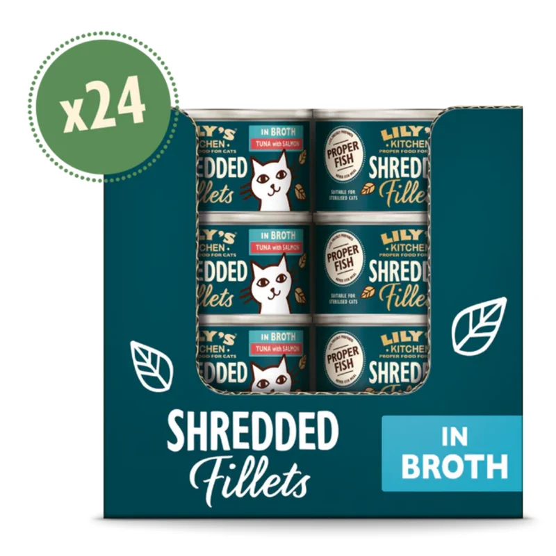 Lily's Kitchen Shredded Fillets Tuna & Salmon In Broth Wet Cat Food