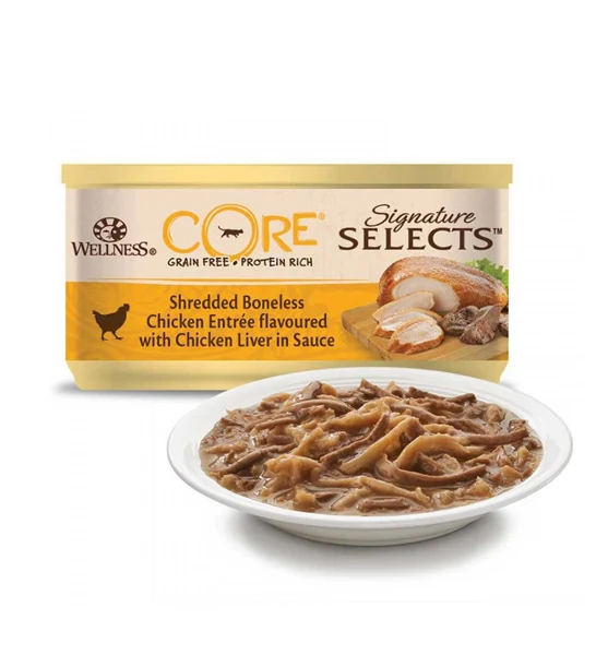 Wellness Core Signature Selects Shredded Chicken with Chicken Liver Wet Cat Food