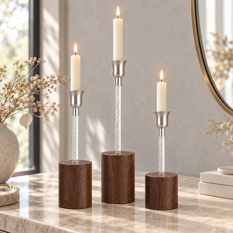 Dekoratives Glas und Holz