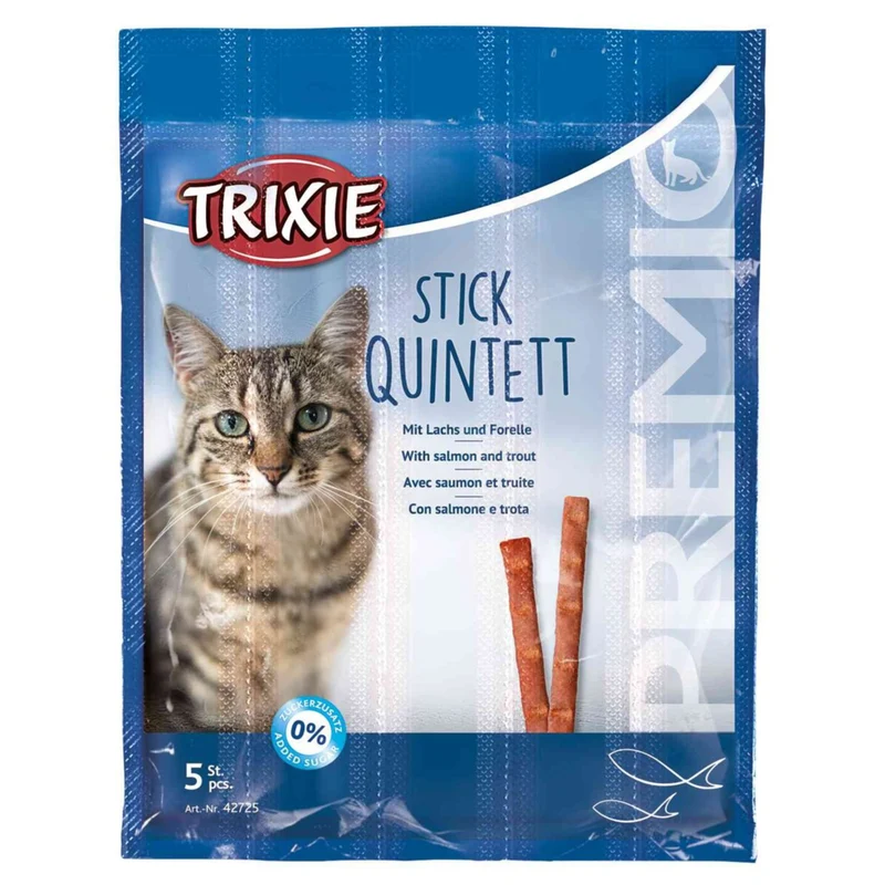 Trixie Premio Stick Quintett Salmon & Trout Cat Treats 5x5G