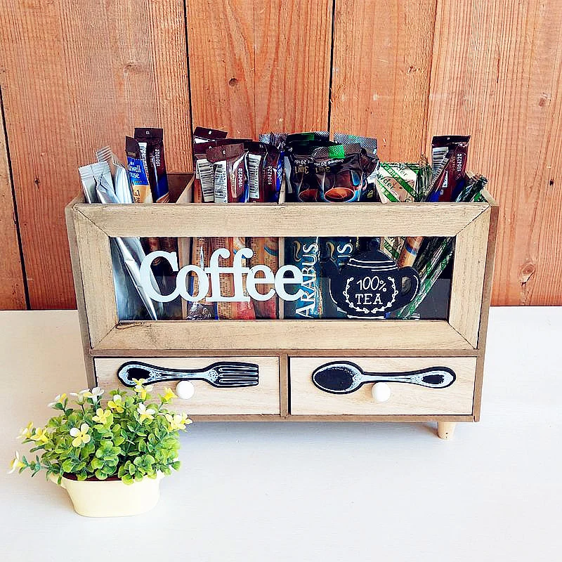 Rustikale Kaffee- und Tee-Speicher-Organizer