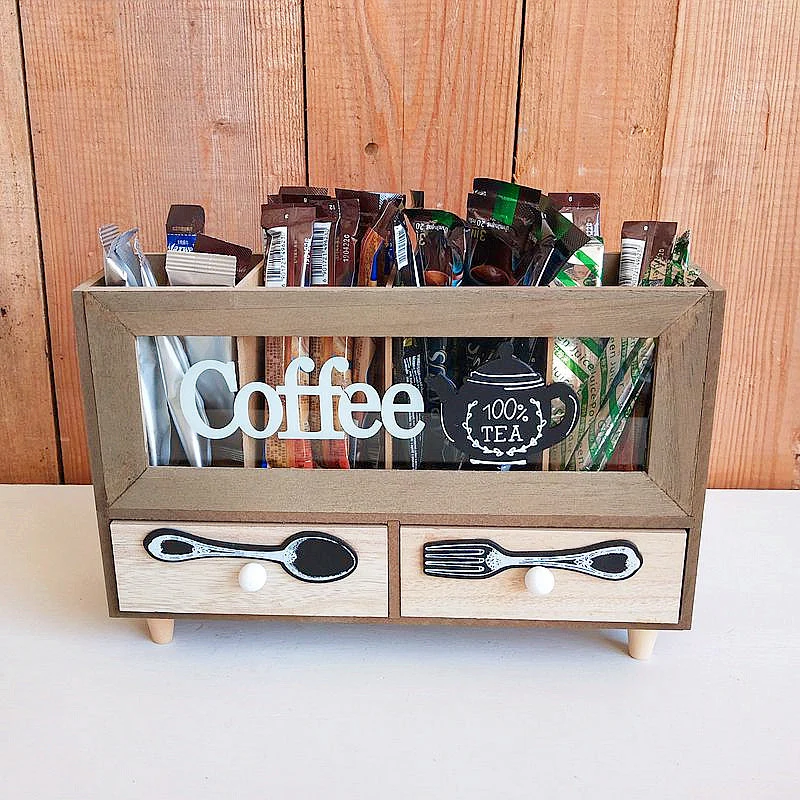 Rustikale Kaffee- und Tee-Speicher-Organizer