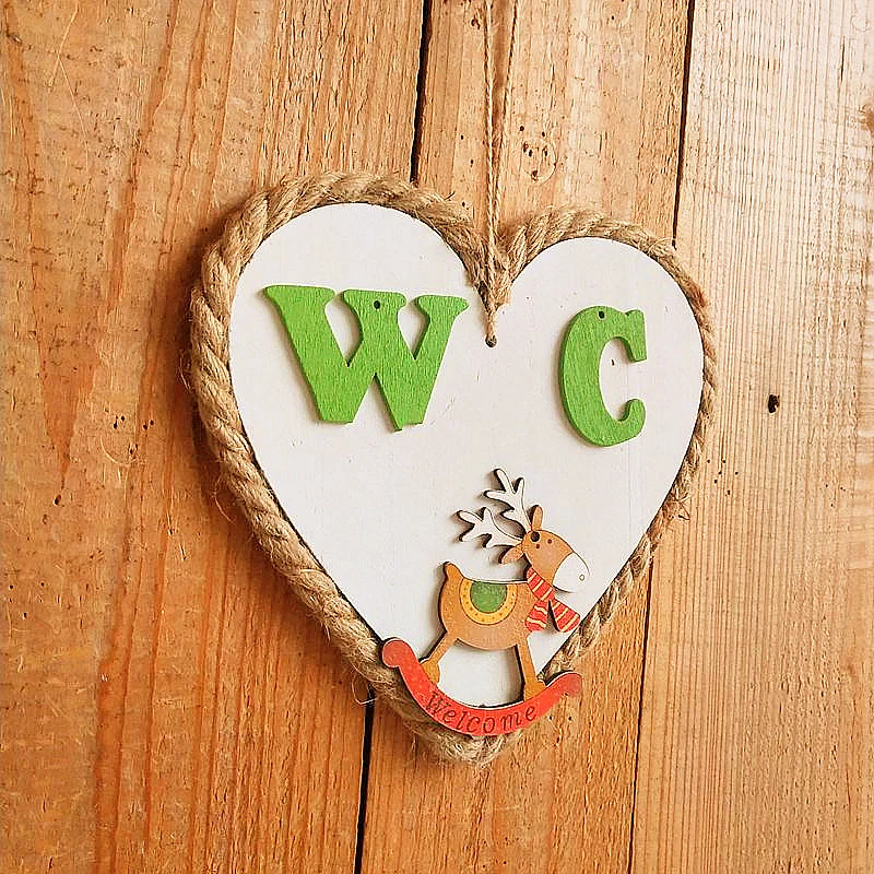 Herzförmiges Holz-Willkommensschild