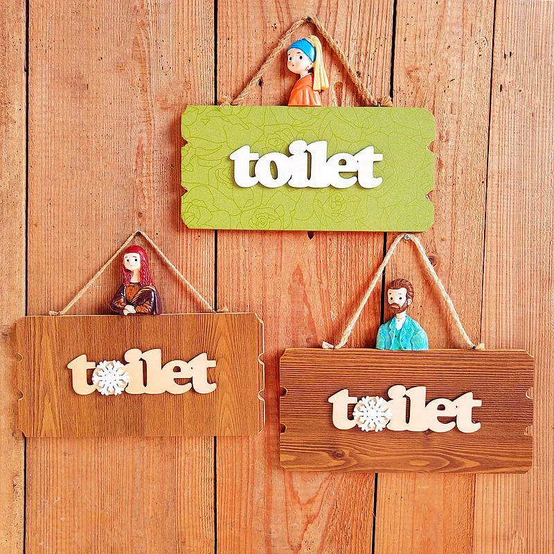Dekoratives Holz-Badezimmer-Symbol