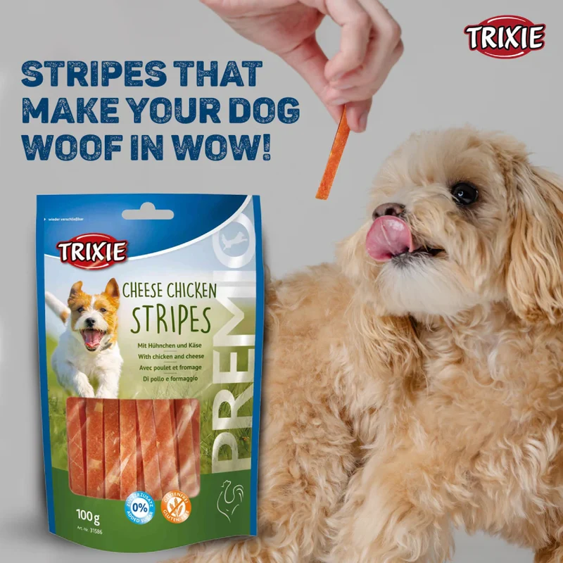 Trixie Premio Cheese Chicken Stripes Dog Chew Treats 100G