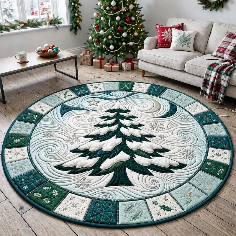 Runder Weihnachtsbaum Teppich