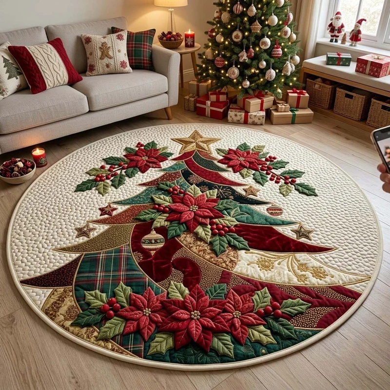 Runder Weihnachtsbaum Teppich