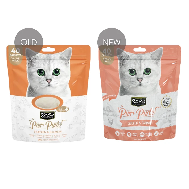Kit Cat Puree Chicken & Salmon Cat Treats 600G