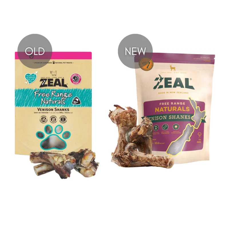 Zeal Pet Food Free Range Naturals Venison Shanks Dog Treats 300G